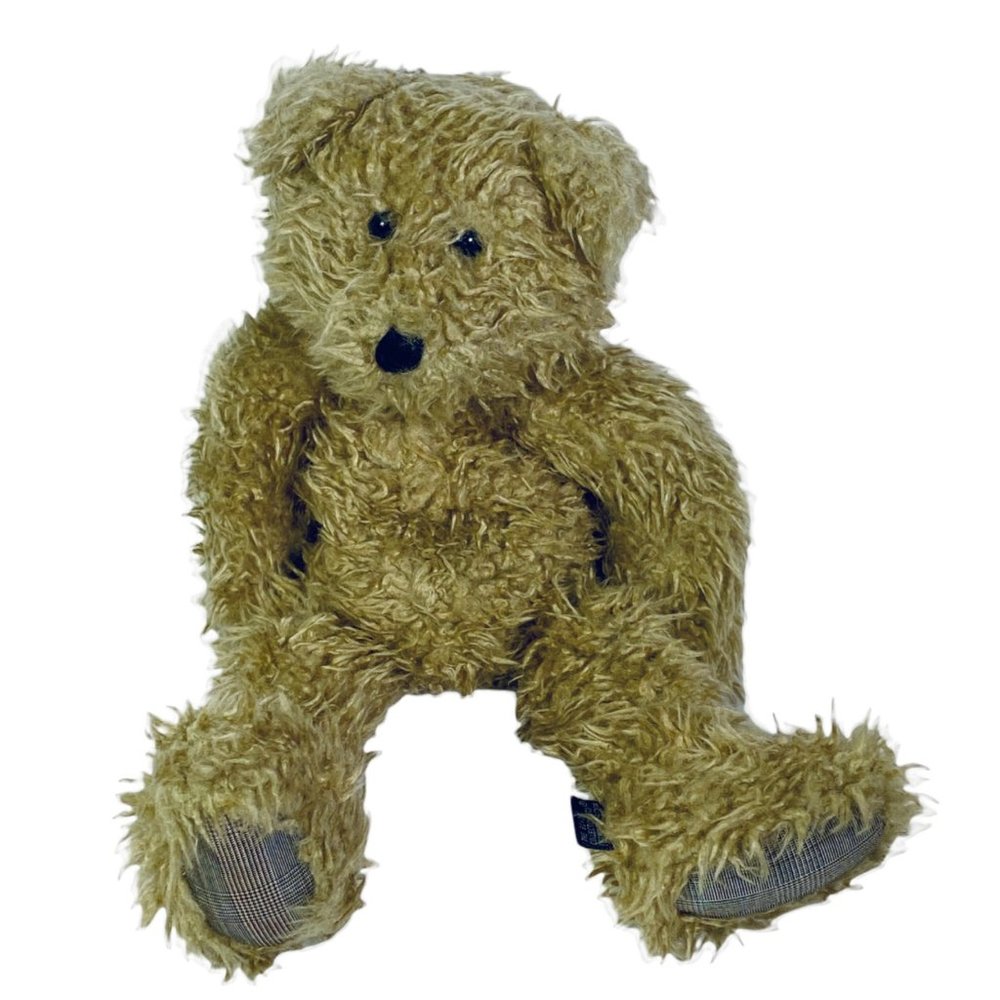 Boyds Bear J.B. Bean Series Brown Shaggy Plaid Jointed Bear Collectible Plush